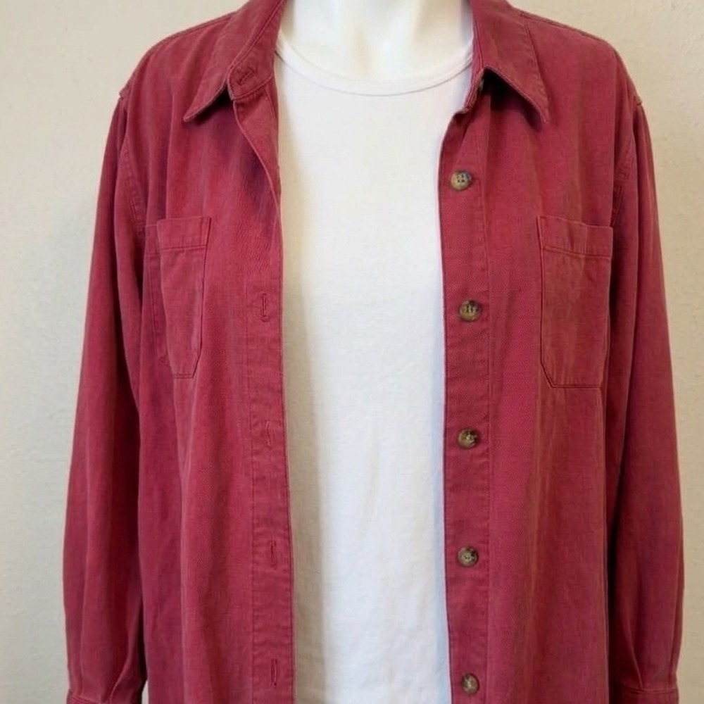 Monterey Bay Raspberry Red 100% Tencel Luxurious Button Down Shirt 1X